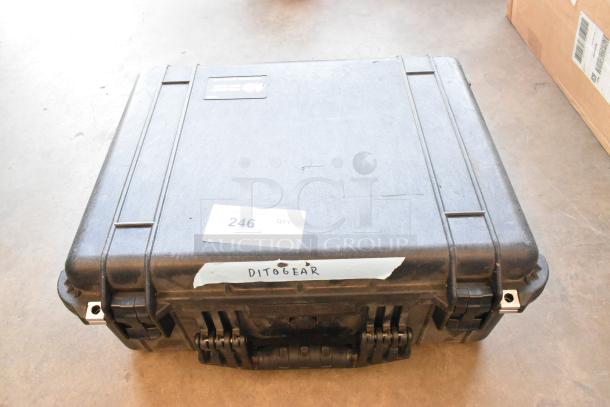 Hard case containing Ditogear unit, 3 Ditogear modules, 2 LensDrives, Sony controller. Labeled "Ditogear," tag "246 QTY."