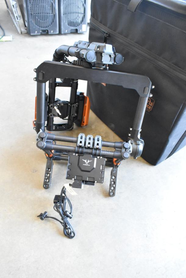 Digi Ignite metal frame with mounting accessories, in excellent condition, includes rolling bag and power cable.