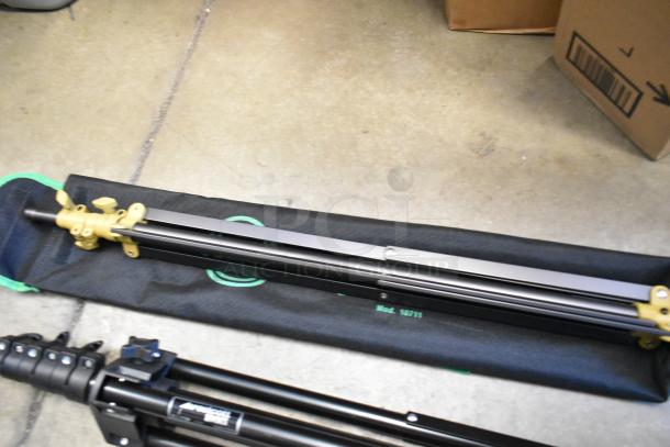 Westcott Basics Omni Stand in black and gold, folded in carrying case, model 18711, excellent condition.
