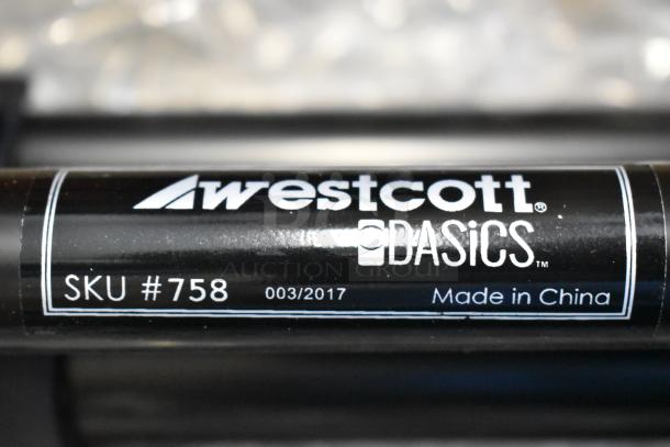Westcott Basics stand, SKU #758, black, marked "Made in China," March 2017, auction includes two stands.