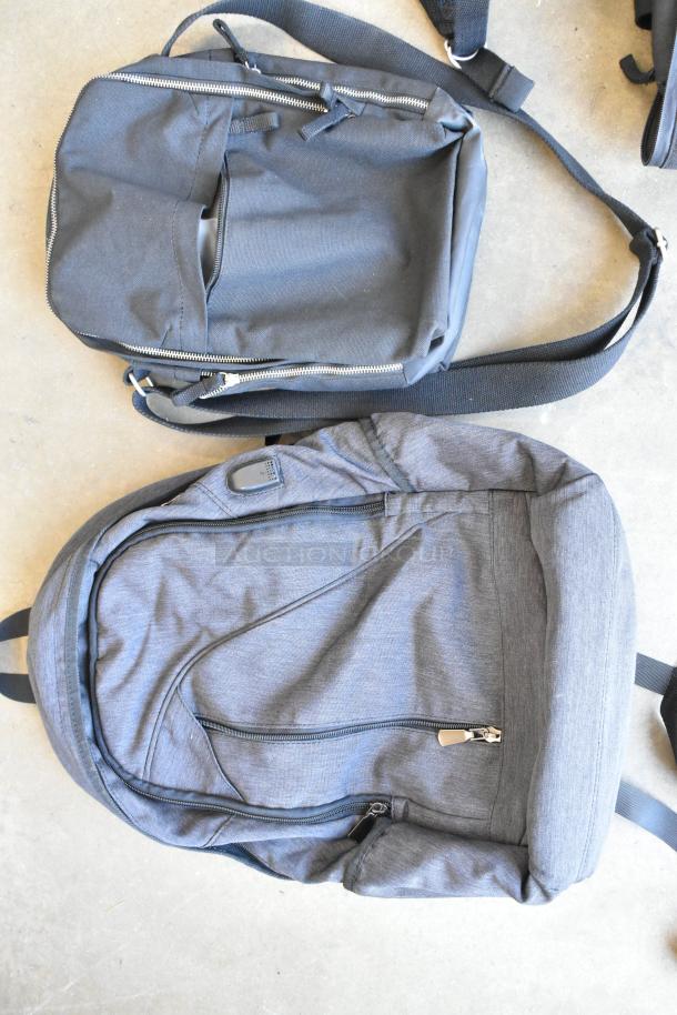 Lot of 4 soft bags, various styles and colors, gently used condition. Includes zippers, adjustable straps, and spacious compartments.