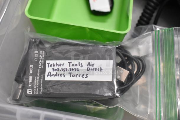 ALL ONE MONEY! Lot of Time Lapse Programmer, Timelapse Tether Cables and Cord Cable Holder in Poly Bin - Image 3 of 8