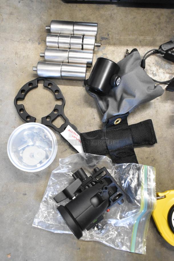 ALL ONE MONEY! Lot of Various Items Including GIottos MH7001,  Mitchell Wrench, Tape Measures in Husky Tool Box - Image 2 of 13