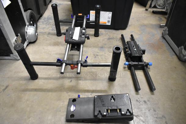 Shane Hurlbut Master Cinema Series Letus Kit, black with grips and rails, includes camera mounting plate, in good condition.