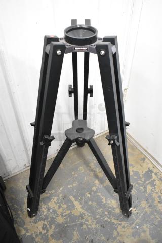Kessler tripod, black metal, sturdy build, significant for video production, logo visible, excellent condition.