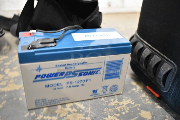 Kessler Film Making Unit with Power Sonic PS-1270F1 12V, 7.0 Amp Hr rechargeable battery in protective case.
