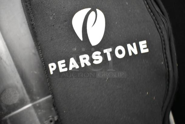 Pearstone unit logo on black material, enclosed in a Pelican Air hard case. Visible wear suggests used condition.