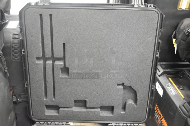 SKB Hard Case with custom foam interior for equipment protection. Black, robust design, secure latches, excellent condition.