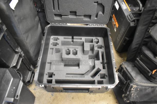 SKB Hard Case with custom foam interior, durable black exterior, excellent condition, ideal for equipment protection.