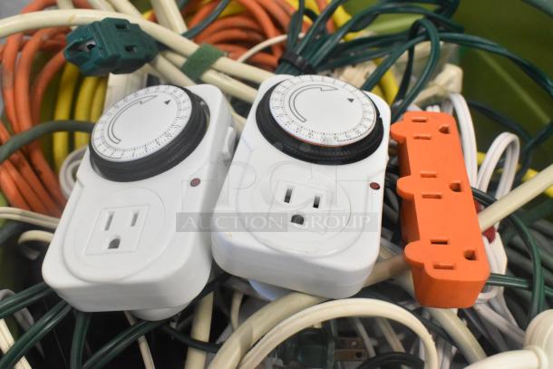 ALL ONE MONEY! Lot of Various Items Including Extension Cords in Poly Bin - Image 6 of 9