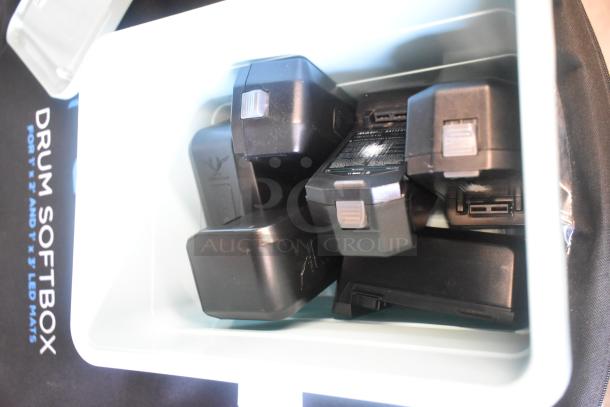 Poly Bin w/ Contents Including Movi Pro Batteries - Image 1 of 7