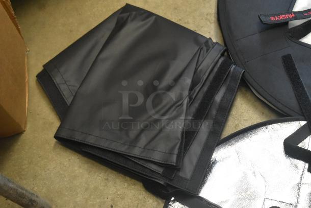Westcott Fledc Drum Softbox for LED Mats in excellent condition, folded on a concrete floor, with Velcro strips visible.
