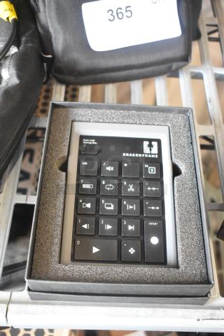 Dragon Frame Key Pad in original packaging, mint condition. Features multiple control buttons for animation software.