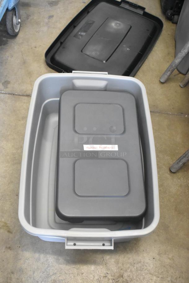 Lot with Porta Brace fasteners in poly bins; labeled "Various Fasteners." Includes stacked gray bins, used condition.