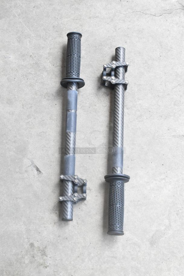 Lot of Movi handles, carbon fiber construction, durable grip, good condition, ideal for video stabilization setups.