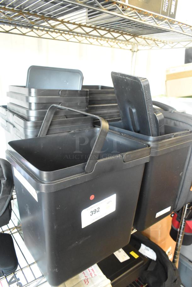 ALL ONE MONEY! Lot of 13 Black Poly Items Including Buckets - Image 1 of 6