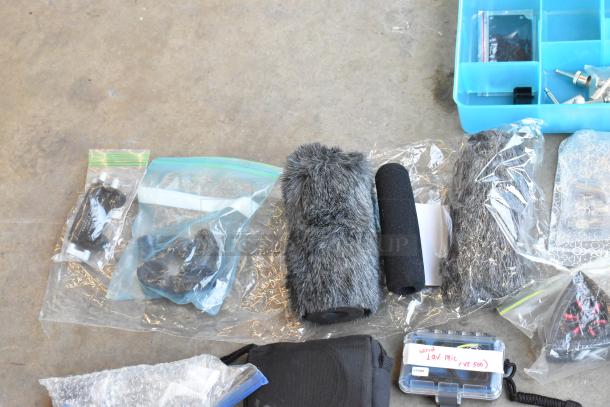 ALL ONE MONEY! Lot of Various Items Including Audio Accessories, MicroRemote, LAV Mic Wired, Professional Accessory Kit in Poly Bin - Image 6 of 15