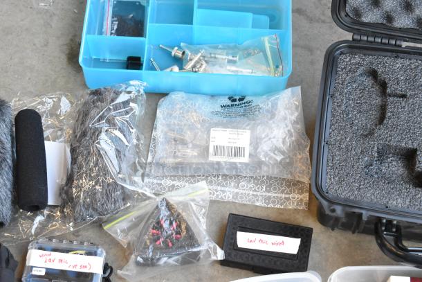 ALL ONE MONEY! Lot of Various Items Including Audio Accessories, MicroRemote, LAV Mic Wired, Professional Accessory Kit in Poly Bin - Image 7 of 15