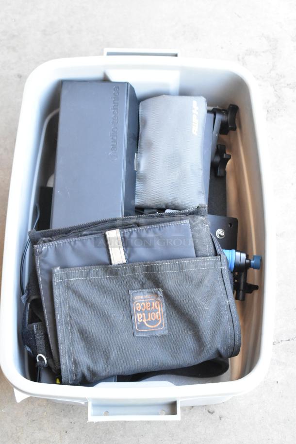 ALL ONE MONEY! Lot of Various Items Including Audio Accessories, Knobs in Poly Bin - Image 2 of 9