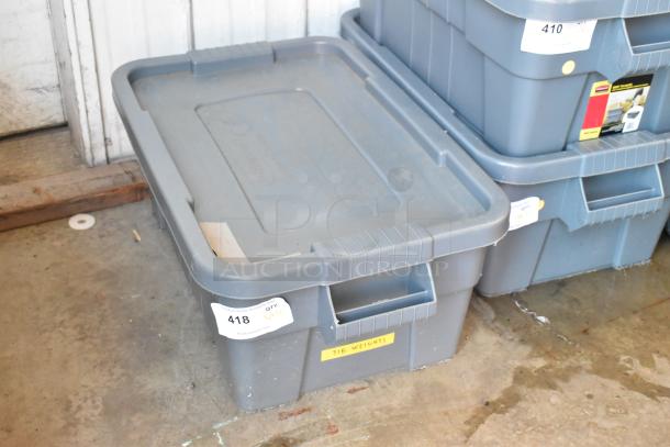 ALL ONE MONEY! Lot of Various Items Including Weight Plates in Poly Bin - Image 2 of 8