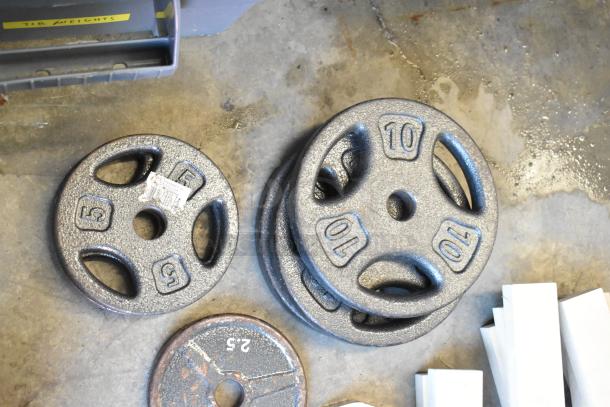 ALL ONE MONEY! Lot of Various Items Including Weight Plates in Poly Bin - Image 4 of 8