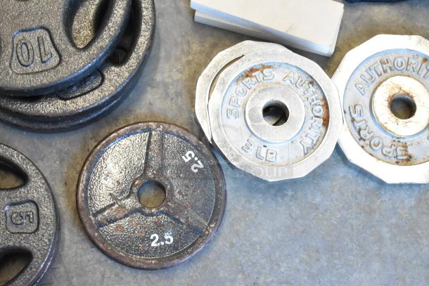 ALL ONE MONEY! Lot of Various Items Including Weight Plates in Poly Bin - Image 5 of 8