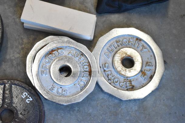 ALL ONE MONEY! Lot of Various Items Including Weight Plates in Poly Bin - Image 6 of 8