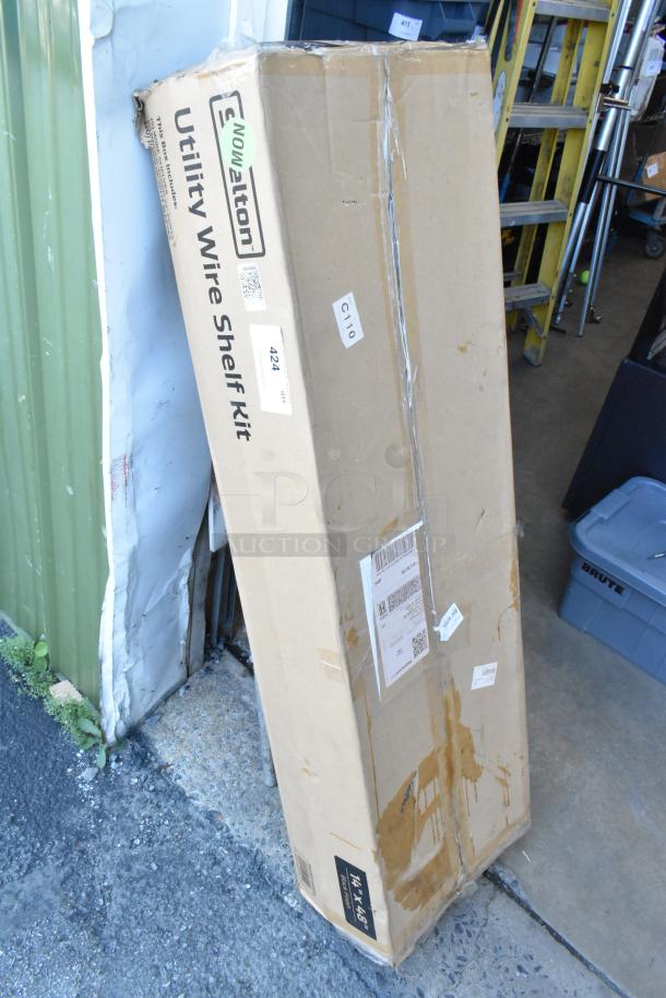 BRAND NEW SCRATCH AND DENT! 465B1448KE5 Steelton 14" x 48" NSF Black Epoxy 5-Shelf Kit with 72" Posts - Image 1 of 3