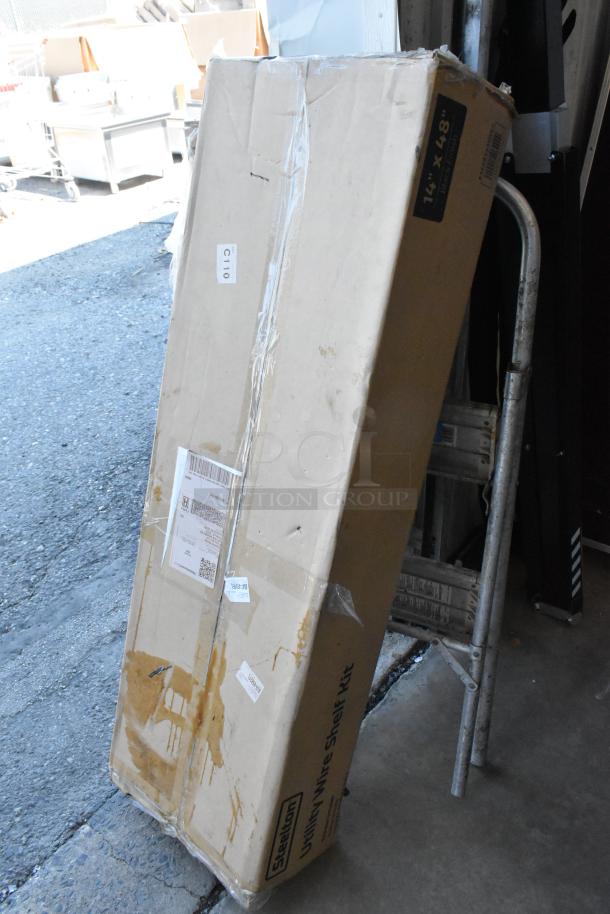 BRAND NEW SCRATCH AND DENT! 465B1448KE5 Steelton 14" x 48" NSF Black Epoxy 5-Shelf Kit with 72" Posts - Image 2 of 3