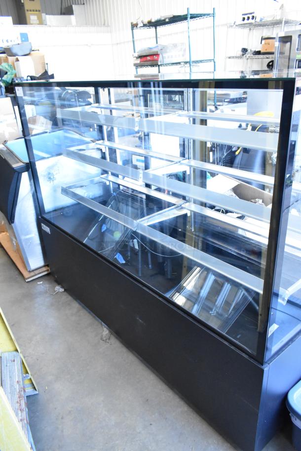 BRAND NEW SCRATCH AND DENT! Avantco 193BCFD72B 70 7/8" Black Square Dry Bakery Display Case with LED Lighting on Commercial Casters. 115 Volts, 1 Phase. - Image 2 of 8