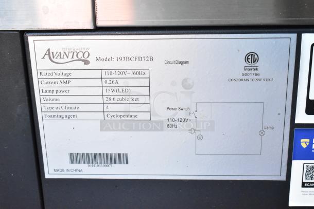 BRAND NEW SCRATCH AND DENT! Avantco 193BCFD72B 70 7/8" Black Square Dry Bakery Display Case with LED Lighting on Commercial Casters. 115 Volts, 1 Phase. - Image 8 of 8