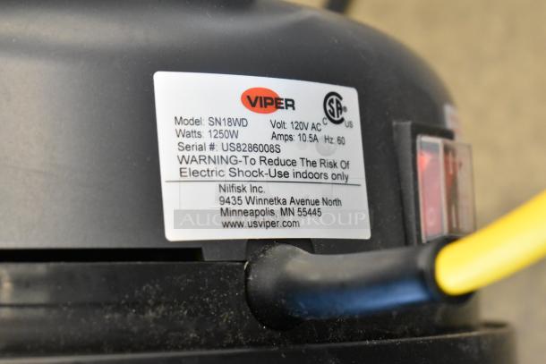 BRAND NEW SCRATCH AND DENT! Viper SN18WD Shovelnose 18 Gallon Wet / Dry Vacuum with Squeegee and Tool Kit - Image 9 of 9