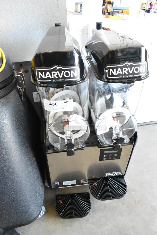 BRAND NEW SCRATCH AND DENT! Narvon NSSM2 Stainless Steel Commercial Countertop Double Slushie Machine. 115 Volts, 1 Phase. - Image 1 of 12