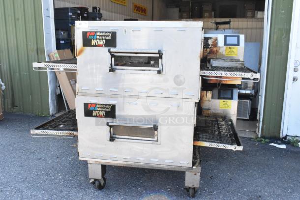 2 Middleby Marshall PS640S Stainless Steel Commercial Natural Gas Powered Conveyor Pizza Oven on Commercial Casters. 2 Times Your Bid! - Image 1 of 18