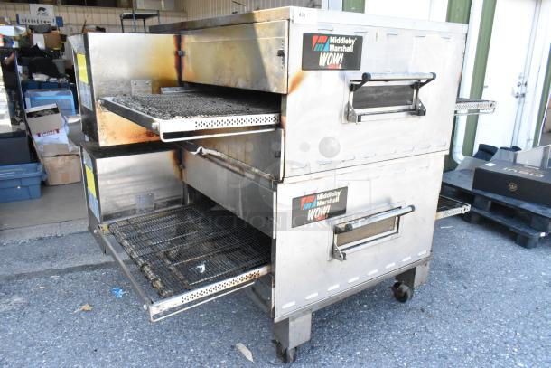 2 Middleby Marshall PS640S Stainless Steel Commercial Natural Gas Powered Conveyor Pizza Oven on Commercial Casters. 2 Times Your Bid! - Image 3 of 18