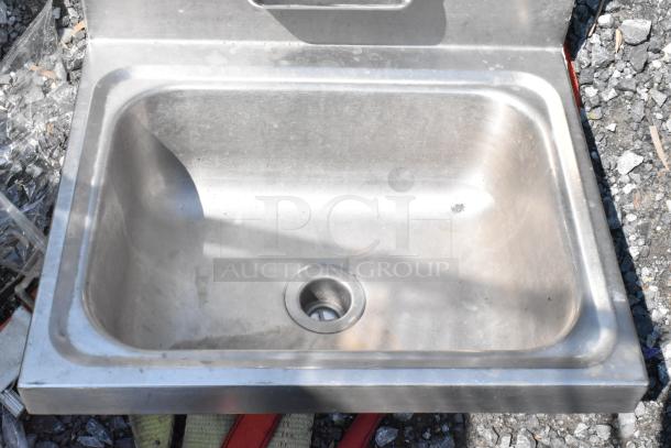 Stainless Steel Single Bay Wall Mount Sink w/ Faucet and Handles. - Image 3 of 3