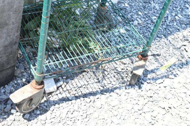 Green Finish 5 Tier Wire Shelving Unit on Commercial Casters. BUYER MUST DISMANTLE. PCI CANNOT DISMANTLE FOR SHIPPING. PLEASE CONSIDER FREIGHT CHARGES. - Image 3 of 5