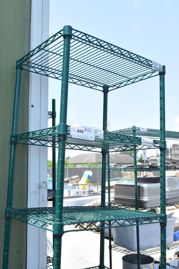 Green Finish 5 Tier Wire Shelving Unit on Commercial Casters. BUYER MUST DISMANTLE. PCI CANNOT DISMANTLE FOR SHIPPING. PLEASE CONSIDER FREIGHT CHARGES. - Image 5 of 5