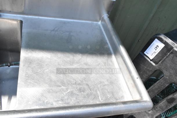 Stainless Steel Single Bay Sink w/ Right Side Drain Board, Faucet and Handles. - Image 3 of 6
