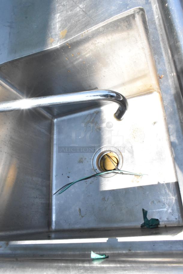 Stainless Steel Single Bay Sink w/ Right Side Drain Board, Faucet and Handles. - Image 5 of 6