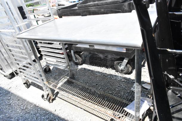 Stainless Steel Table w/ Wire Under Shelf on Commercial Casters. - Image 2 of 5