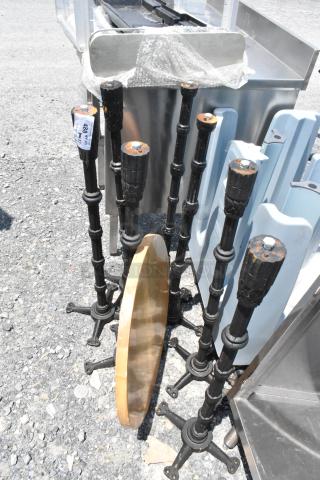 7 Table Bases w/ 1 Tabletop. 7 Times Your Bid! - Item #1194425