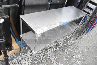 Stainless steel 2-tier over shelf, used condition, measuring approx. 120x40x90 cm, with label indicating item number 510.