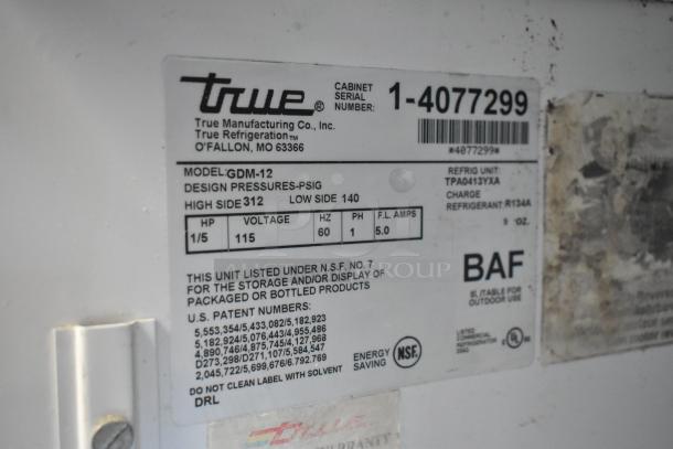 True GDM-12 Metal Commercial Single Door Reach In Cooler Merchandiser. 115 Volts, 1 Phase. - Image 6 of 6