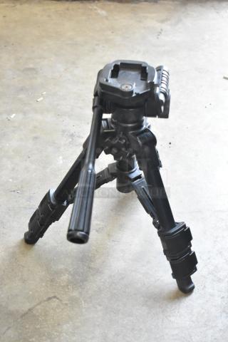 Velbo Mini Stand with head, black, adjustable legs, sturdy construction, good condition, suitable for cameras.