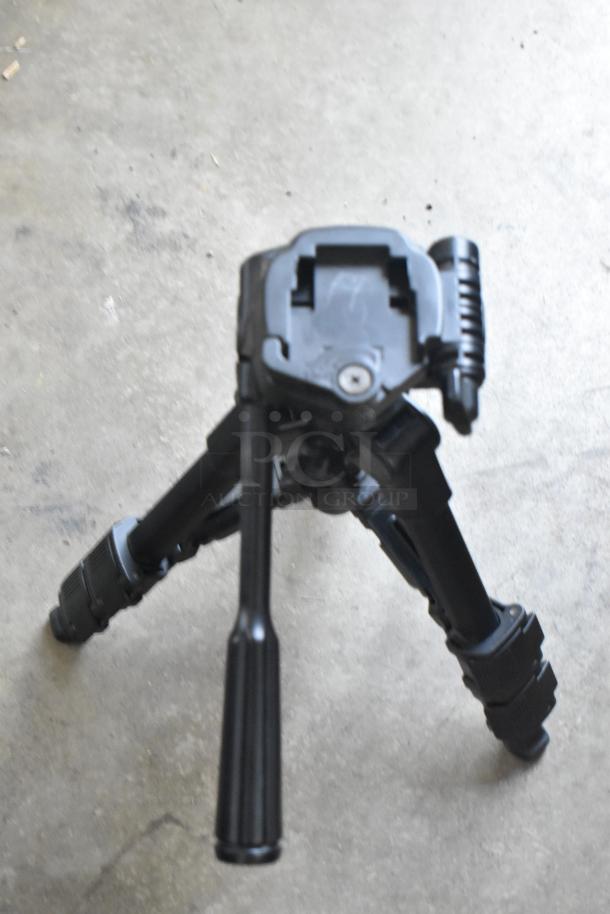 Velbo Mini Stand with Head, black, compact design, adjustable legs, sturdy condition, ideal for photography use.