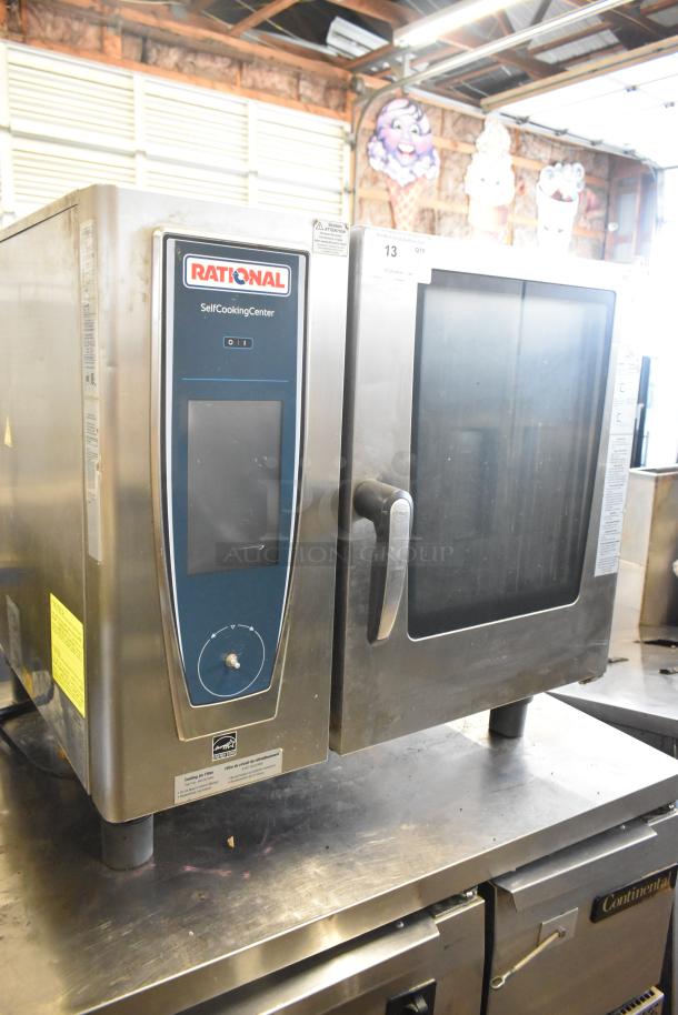 2018 Rational SCC WE 61G stainless steel commercial SelfCookingCenter combi convection oven, natural gas, countertop model.