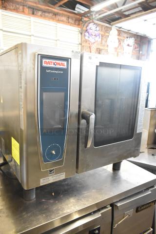 2018 Rational SCC WE 61G stainless steel commercial SelfCookingCenter combi convection oven, natural gas, countertop model.