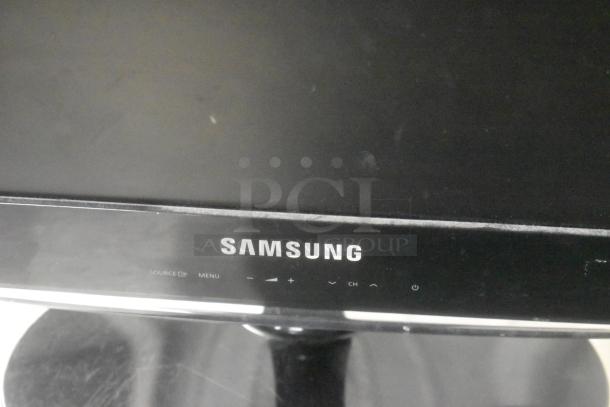 Samsung LS22PINSF/ZA Television in original box, tested and working, features source/menu buttons, excellent condition.