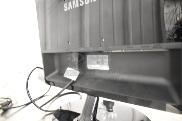 Samsung P2450 monitor in original box, tested and working. Features visible labels and power cable.